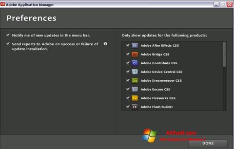 Capture d'écran Adobe Application Manager pour Windows 7