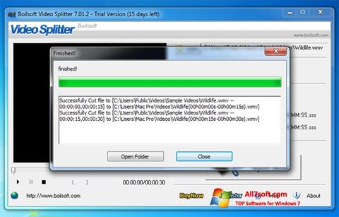 Capture d'écran Boilsoft Video Splitter pour Windows 7