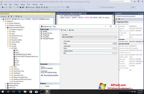 Capture d'écran Microsoft SQL Server pour Windows 7