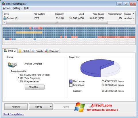 Capture d'écran Defraggler pour Windows 7