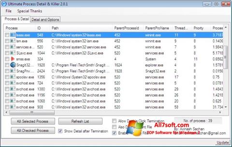 Capture d'écran Process Killer pour Windows 7
