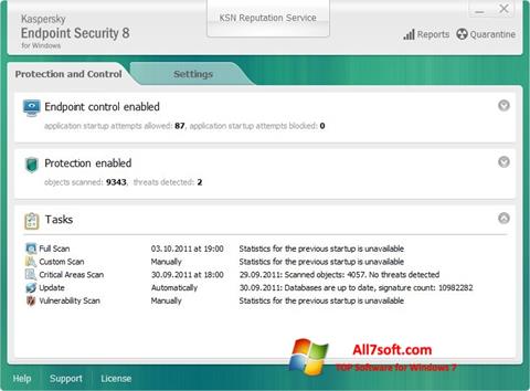 Capture d'écran Kaspersky Endpoint Security pour Windows 7