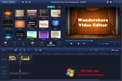 Capture d'écran Wondershare Video Editor pour Windows 7