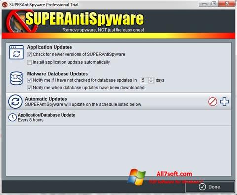 Capture d'écran SUPERAntiSpyware pour Windows 7