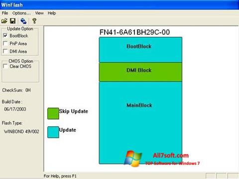 Capture d'écran WinFlash pour Windows 7