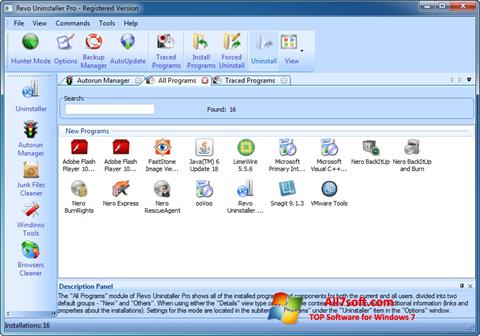 Capture d'écran Revo Uninstaller Pro pour Windows 7