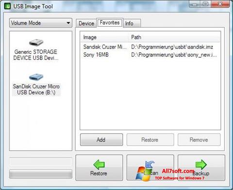 Capture d'écran USB Image Tool pour Windows 7