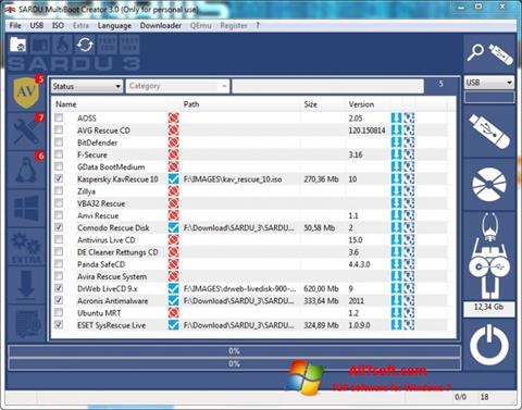 Capture d'écran SARDU pour Windows 7