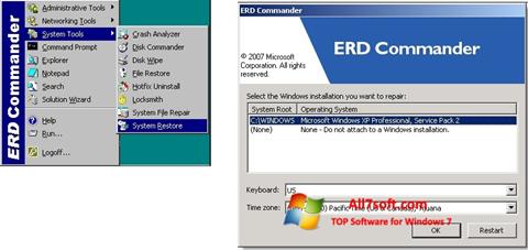 Capture d'écran ERD Commander pour Windows 7
