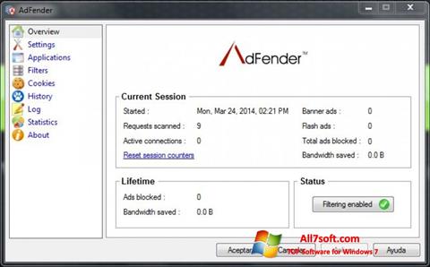Capture d'écran AdFender pour Windows 7