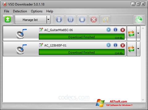 Capture d'écran VSO Downloader pour Windows 7