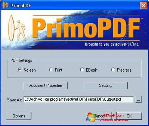 Capture d'écran PrimoPDF pour Windows 7