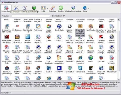 Capture d'écran Revo Uninstaller pour Windows 7
