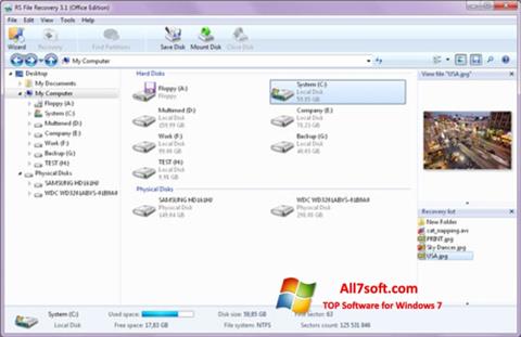 Capture d'écran RS File Recovery pour Windows 7