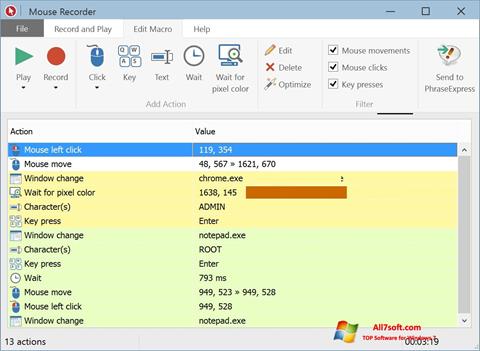 Capture d'écran Mouse Recorder pour Windows 7