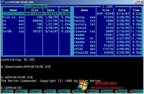 Capture d'écran Norton Commander pour Windows 7