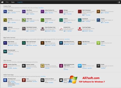 Capture d'écran Adobe Creative Cloud pour Windows 7