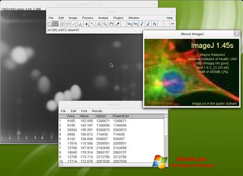 Capture d'écran ImageJ pour Windows 7
