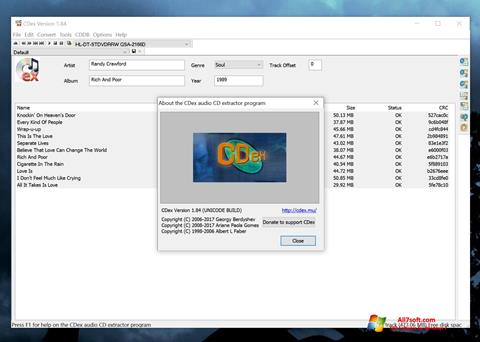 Capture d'écran CDex pour Windows 7