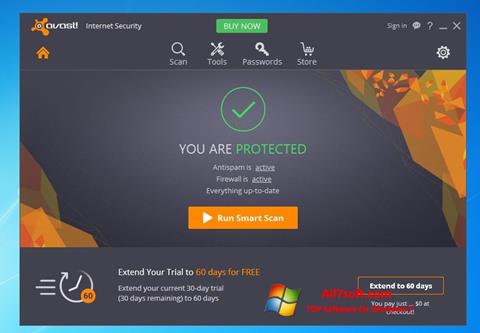 Capture d'écran Avast Internet Security pour Windows 7