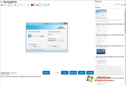 Capture d'écran AeroAdmin pour Windows 7
