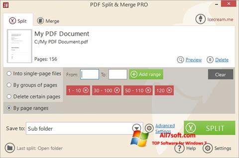Capture d'écran PDF Split and Merge pour Windows 7