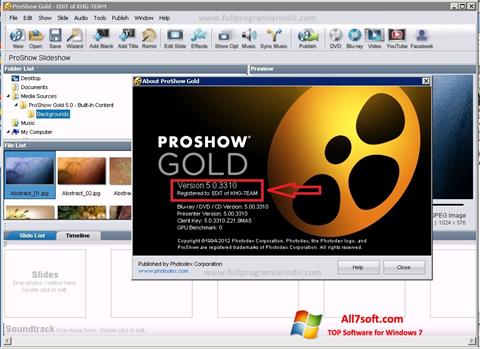 Capture d'écran ProShow Gold pour Windows 7