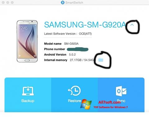 Capture d'écran Samsung Smart Switch pour Windows 7