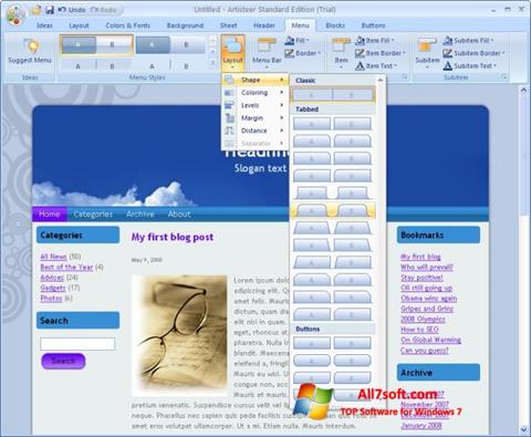 Capture d'écran Artisteer pour Windows 7
