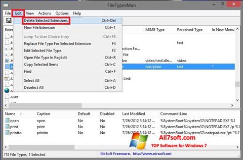 Capture d'écran Unassociate File Types pour Windows 7