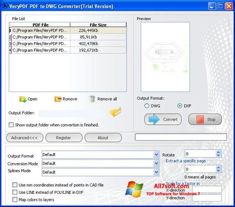 Capture d'écran PDF to DWG Converter pour Windows 7