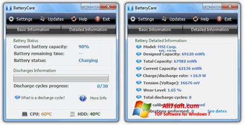 Capture d'écran BatteryCare pour Windows 7