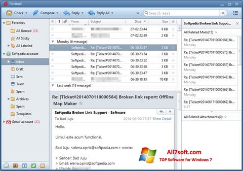 Capture d'écran FoxMail pour Windows 7