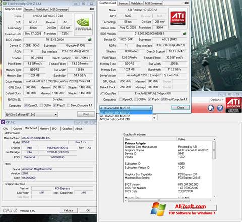 Capture d'écran GPU-Z pour Windows 7