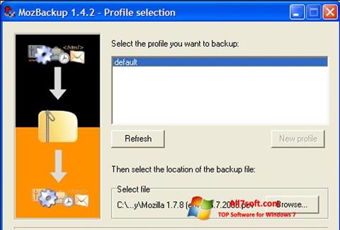 Capture d'écran MozBackup pour Windows 7