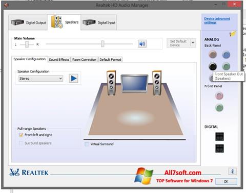 Capture d'écran Realtek HD Audio pour Windows 7