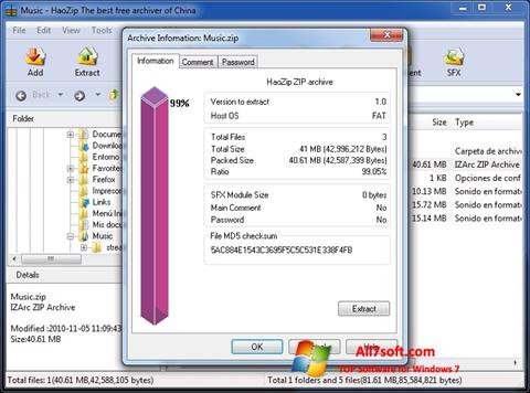 Capture d'écran HaoZip pour Windows 7