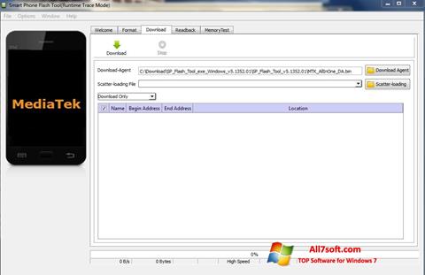Capture d'écran FlashTool pour Windows 7