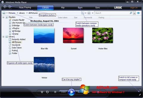 Capture d'écran Media Player pour Windows 7