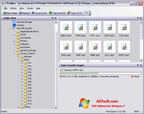 Capture d'écran iFunBox pour Windows 7