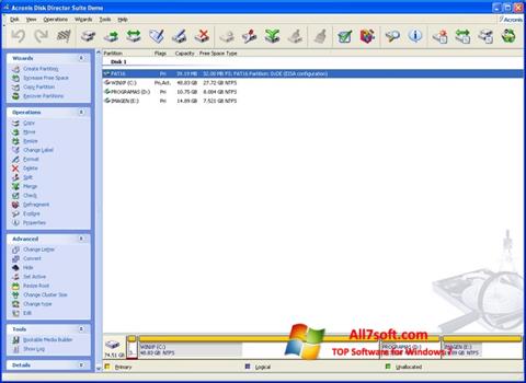 Capture d'écran Acronis Partition Magic pour Windows 7