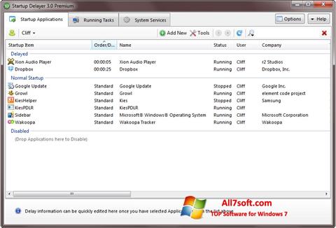 Capture d'écran Startup Delayer pour Windows 7
