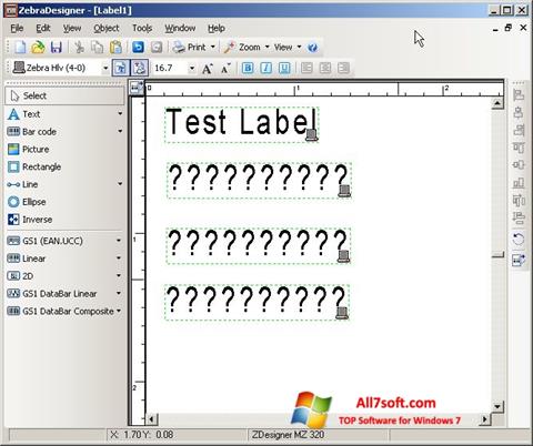 Capture d'écran Zebra Designer pour Windows 7