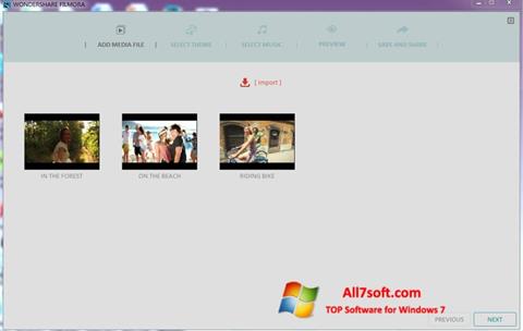 Capture d'écran Wondershare Filmora pour Windows 7