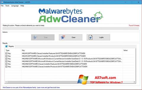 Capture d'écran AdwCleaner pour Windows 7