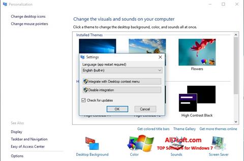 Capture d'écran Personalization Panel pour Windows 7