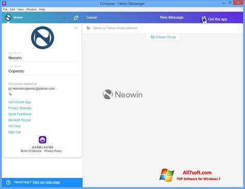 Capture d'écran Yahoo! Messenger pour Windows 7