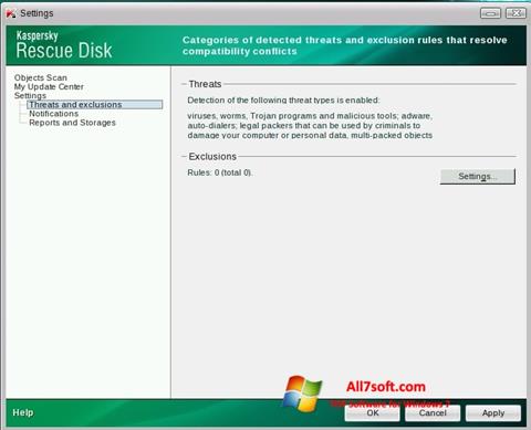 Capture d'écran Kaspersky Rescue Disk pour Windows 7
