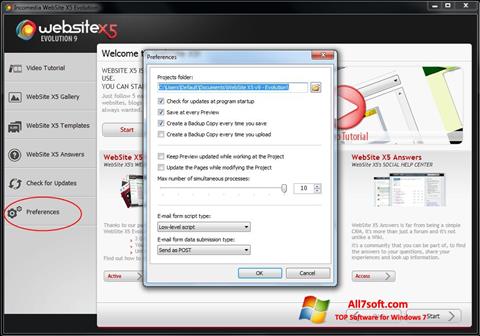 Capture d'écran WebSite X5 pour Windows 7