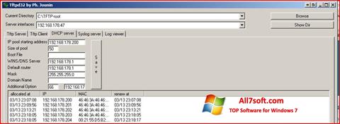 Capture d'écran Tftpd32 pour Windows 7